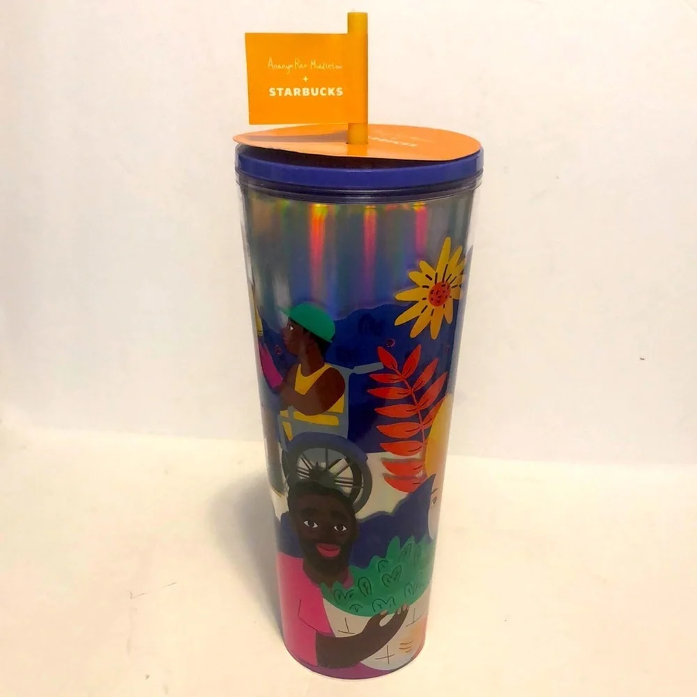 New Starbucks + Ananya Rao-Middleton 2024 Collab 24 OZ. Holographic Tumbler